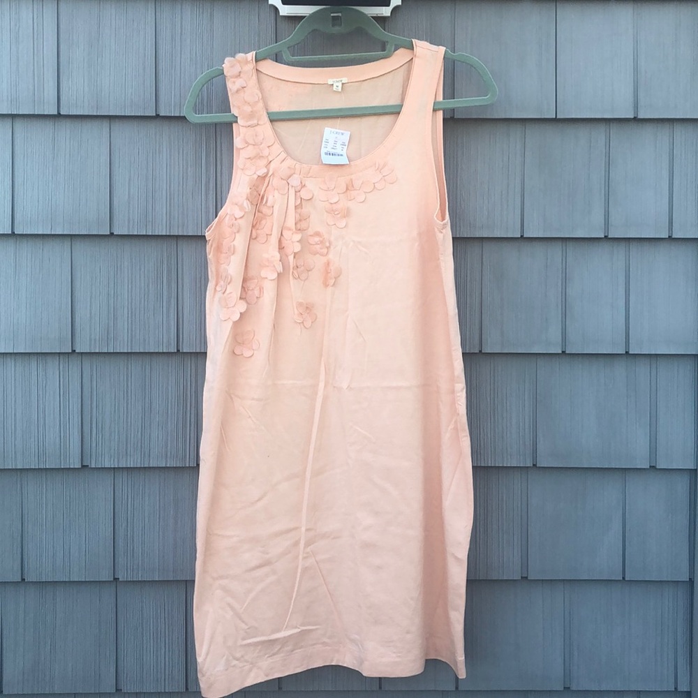 NWT J.Crew Peach Cotton Shift Dress Size M